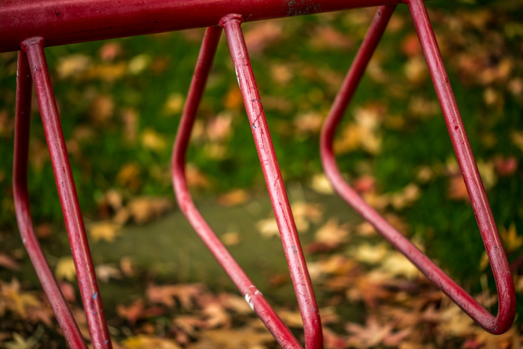 bike locker in the fall
