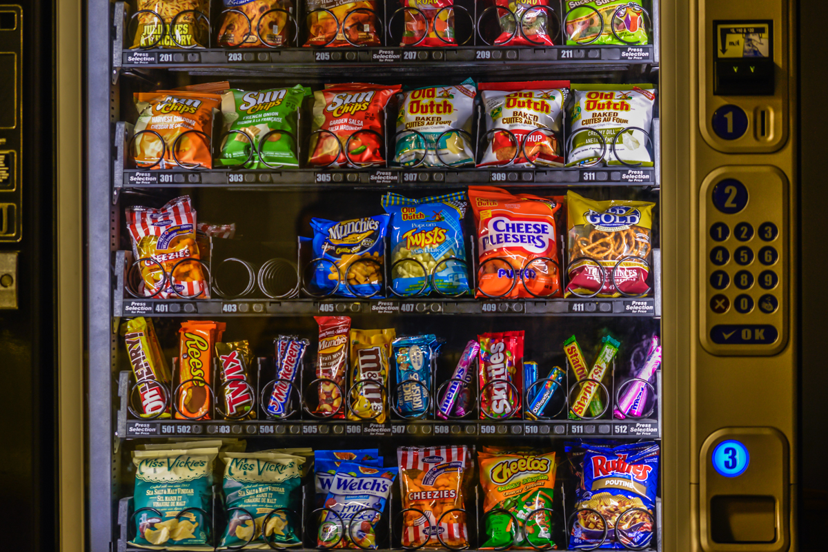 vending machine with chips and sweets