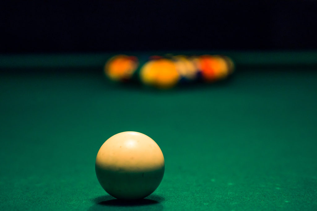 Billiard Balls with Focus on White Ball