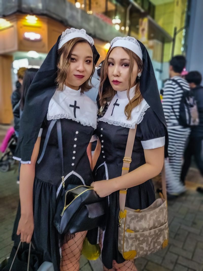 Women priests costumes for Halloween. (maidens)