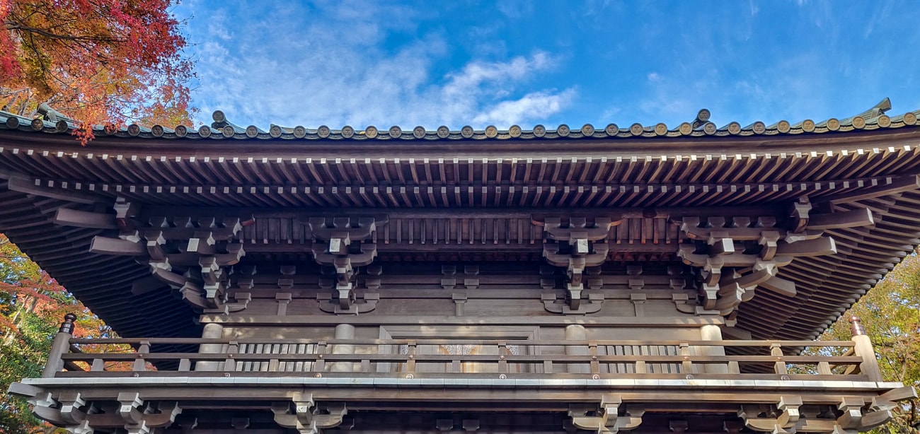 Shitenno-mon Gate of Takao-san Yakuo-in Temple at Mt. Takao