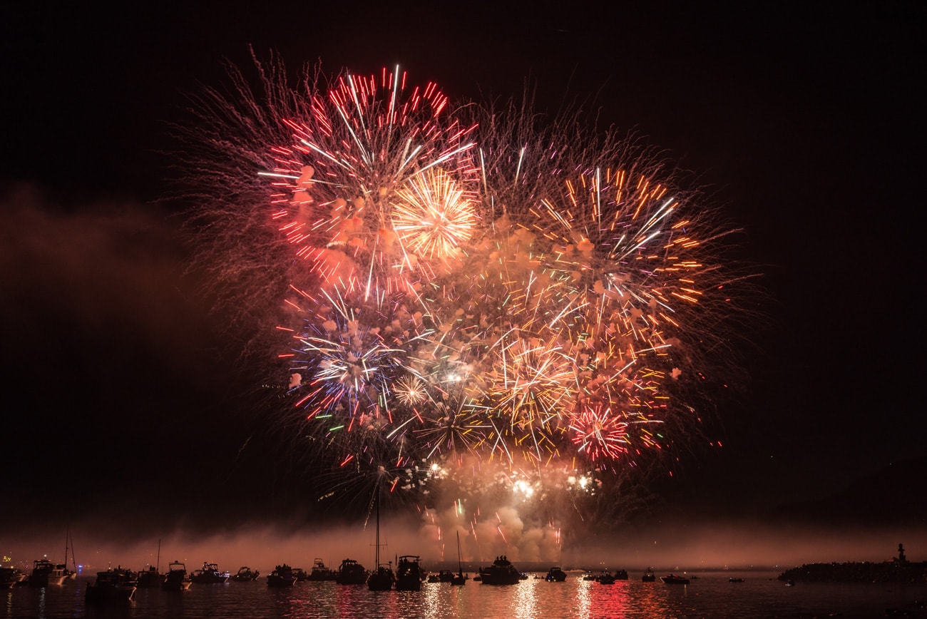 Fireworks by Team Japan in 2017 Honda Celebration of Light in Vancouver, BC, Canada